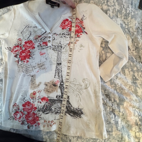 VTG‎ Y2K Laura Henley Shirt Size XS P Paris Rhinestone Fairy Grunge Cute Retro - Picture 14 of 16